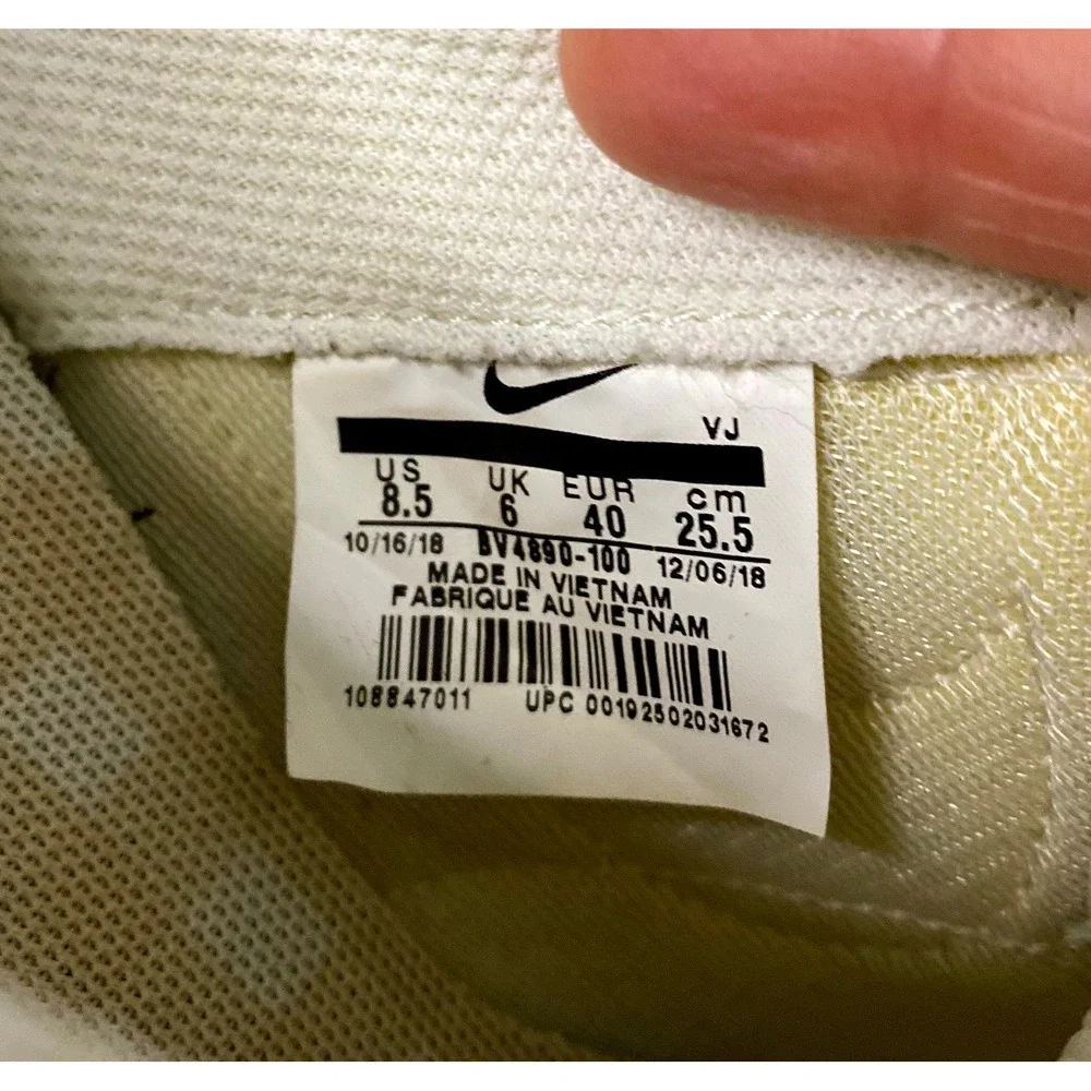 Nike Cortez Gingham Casual Sneakers Women's Size 8.5 White Beige - Picture 11 of 13